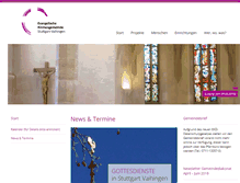 Tablet Screenshot of ev-kirche-stuttgart-vaihingen.de